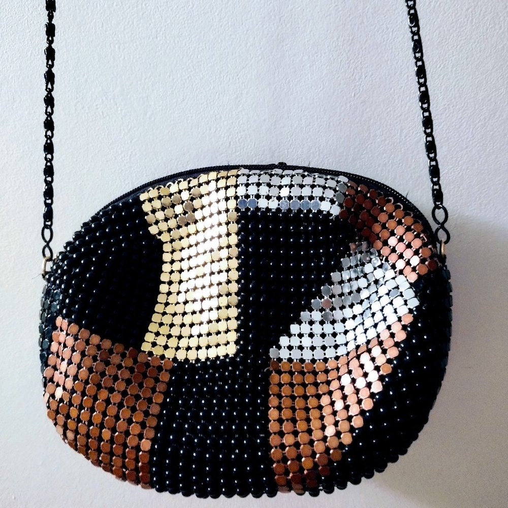 Another Y&S Original Small Black, Gold, Silver Mesh Crossbody Purse
